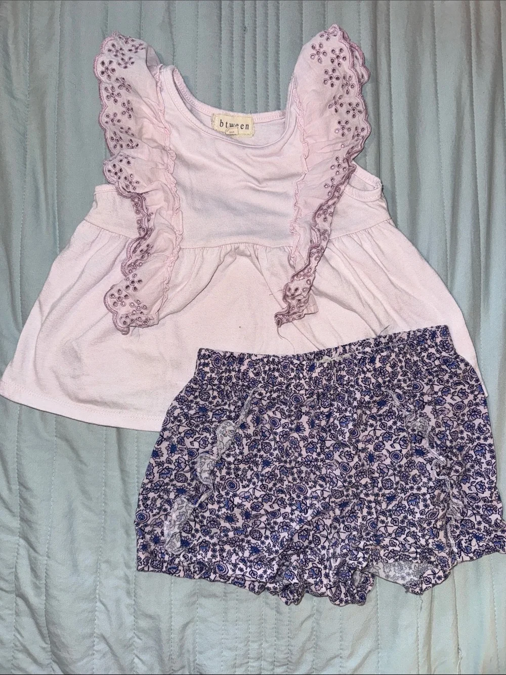 Adorable Outfit - eyelet lace, ruffle details!